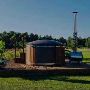 External furnace hot tub